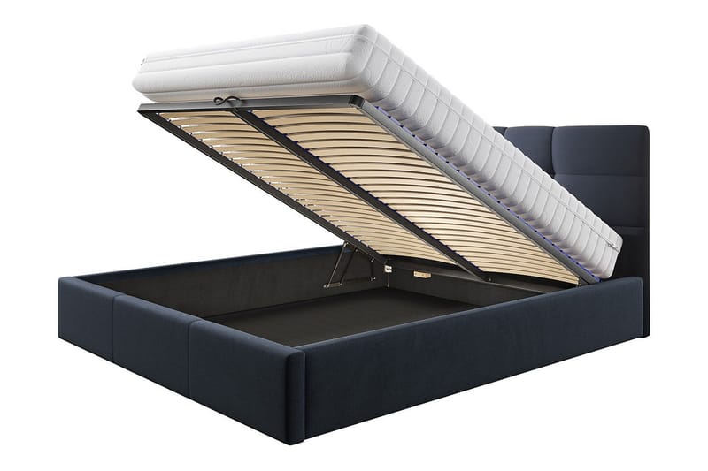 Nieres Förvaringssäng 160x200cm LED-belysning - Mörkgrå - Products - Möbler - Säng - Säng med förvaring