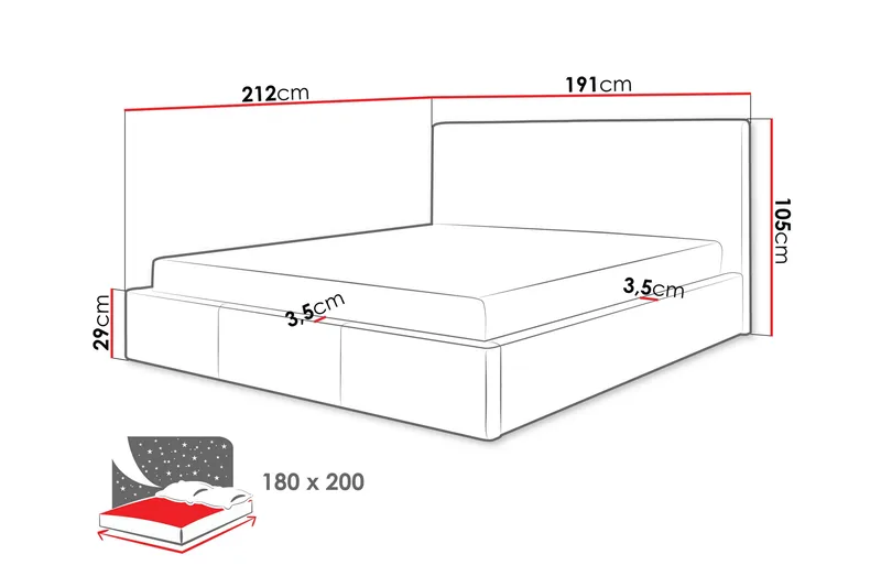 Nieres Förvaringssäng 180x200cm - Mörkblå - Products - Möbler - Säng - Säng med förvaring