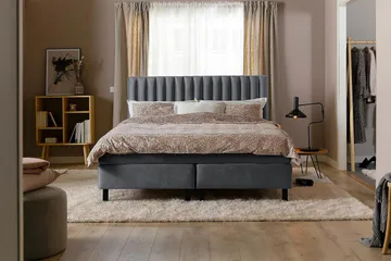 Princess Kontinentalsäng 140x200cm - Mörkgrå/Sammet - Products - Möbler - Säng - Kontinentalsäng