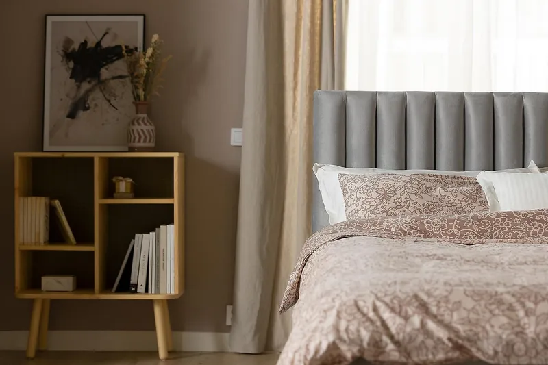 Princess Kontinentalsäng 160x200cm - Ljusgrå/Sammet - Products - Möbler - Säng - Kontinentalsäng