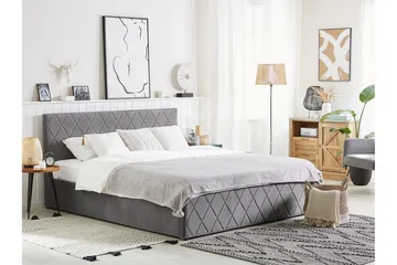 Rochefort Förvaringssäng 160x200 cm - Sammet/Grå - Products - Möbler - Säng - Säng med förvaring