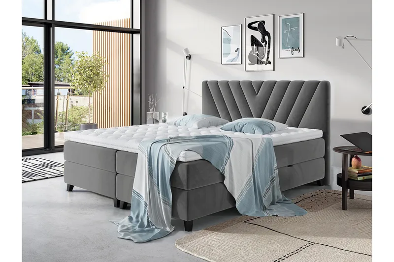 Romanza Sängpaket Kontinentalsäng 160x200 cm - Grå - Products - Möbler - Säng - Komplett sängpaket