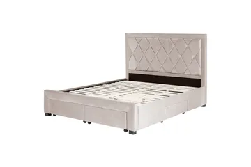 Säng med förvaringslådor Lievin - Beige, 160x200 cm - Products - Möbler - Säng - Säng med förvaring