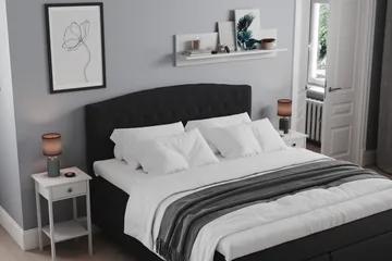 Belda Sänggavel 180 cm Svängd - Svart - Products - Möbler - Säng - Sängtillbehör & sänggavel - Sänggavel