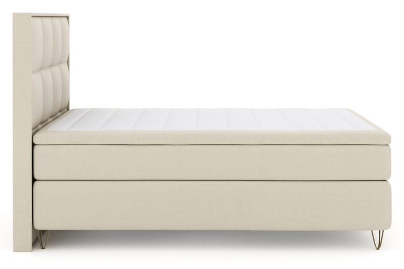 Select No 4 Komplett Sängpaket 160x200 Fast - Beige/Metall V-form - Products - Möbler - Säng - Kontinentalsäng