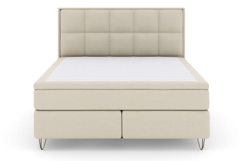 Select No 4 Komplett Sängpaket 180x200 Fast/Medium - Beige/Metall V-form - Products - Möbler - Säng - Kontinentalsäng