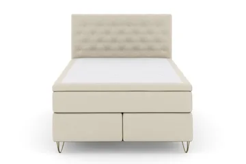 Select No 4 Kontinentalsäng 140x200 Fast/Medium - Beige/Metall V-Form - Products - Möbler - Säng - Kontinentalsäng