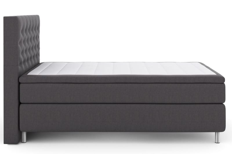 Select No 4 Kontinentalsäng 140x200 Fast/Medium, Mörkgrå/Metall