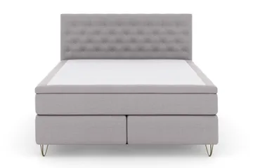 Select No 4 Kontinentalsäng 180x200 Fast/Medium, Ljusgrå/Metall V-Form