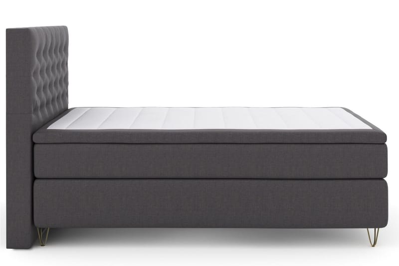 Select No 5 Komplett Sängpaket 140x200 Fast Latex, Mörkgrå/Metall V-form