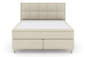Select No 5 Komplett Sängpaket 180x200 Fast/Medium Latex - Beige/Metall V-form - Products - Möbler - Säng - Kontinentalsäng