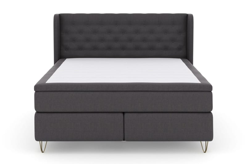 Select No 5 Komplett Sängpaket 210x210 Fast Latex, Mörkgrå/Metall V-form