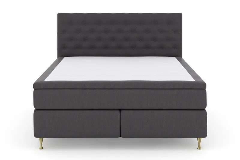 Select No 5 Kontinentalsäng 210x210 Fast Watergel, Mörkgrå/Guld