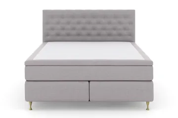 Select No 5 Kontinentalsäng 210x210 Medium Latex - Ljusgrå/Guld - Products - Möbler - Säng - Kontinentalsäng