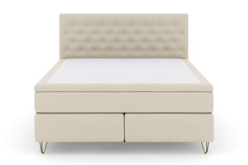 Select No 6 Kontinentalsäng 210x210 Medium Memory/Pocket - Beige/Metall V-Form - Products - Möbler - Säng - Kontinentalsäng