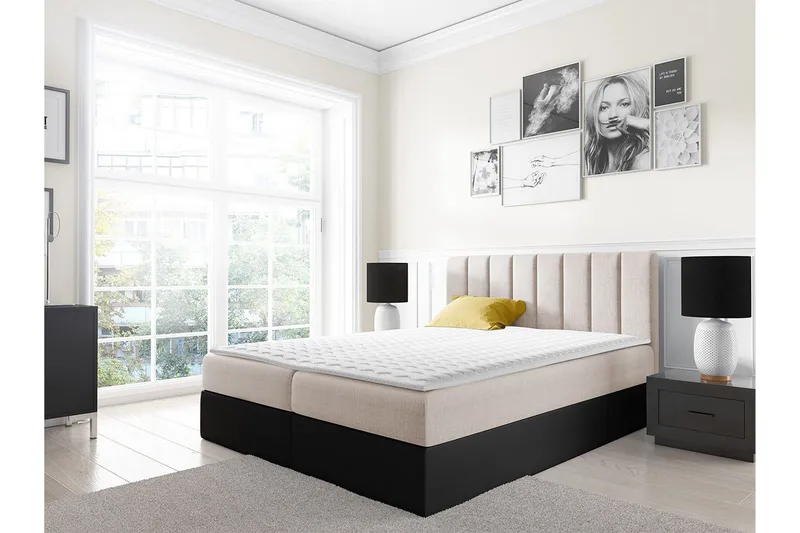 Vasil Kontinentalsäng 200x200 - Beige - Products - Möbler - Säng - Säng med förvaring