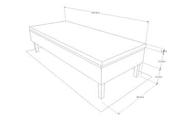 Viken Bas Ramsäng 80x200 Ancona - Ancona Grå - Products - Möbler - Säng - Enkelsäng