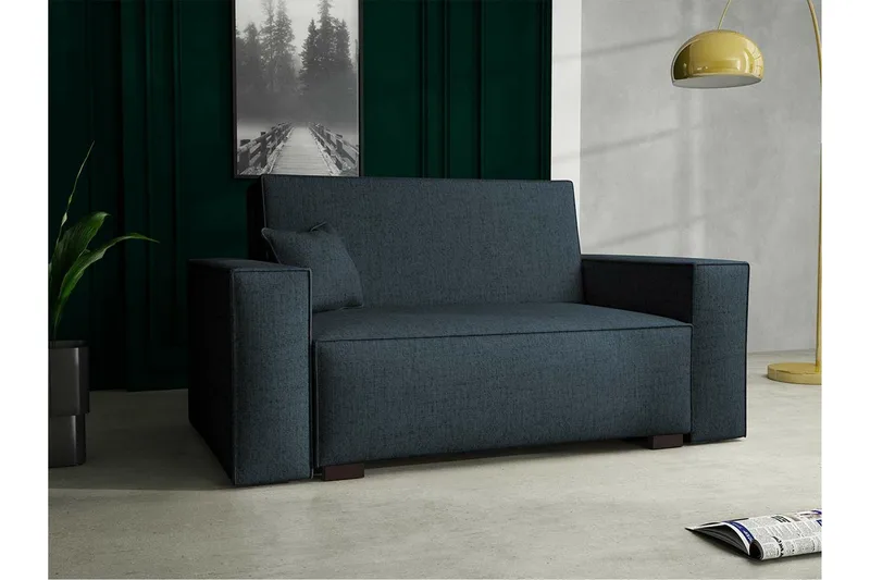 Denegal 2-sits liten bäddsoffa i Tyg - Grå - Products - Möbler - Soffa - Bäddsoffa - 2 sits bäddsoffa