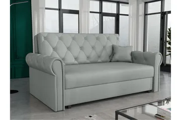 Denegal 2-sits liten bäddsoffa i Plysch - Grå - Products - Möbler - Soffa - Bäddsoffa - 2 sits bäddsoffa