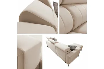 Galbally 3-sits Hörnbäddsoffa Beige Creme - Products - Möbler - Soffa - Bäddsoffa - Hörnbäddsoffa