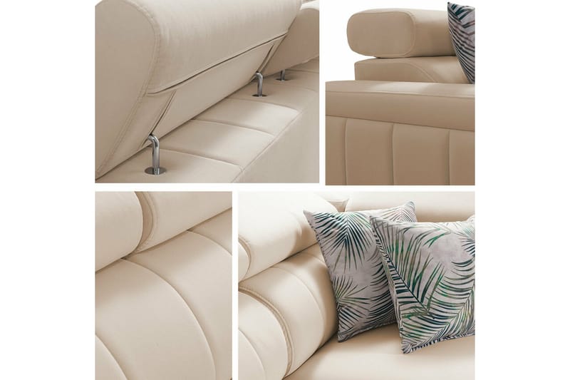 Galbally 3-sits Hörnbäddsoffa beige - Products - Möbler - Soffa - Bäddsoffa - Hörnbäddsoffa