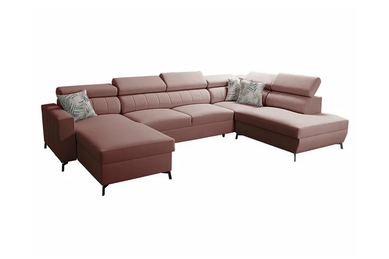 Galbally 5-sits Hörnbäddsoffa Light pink