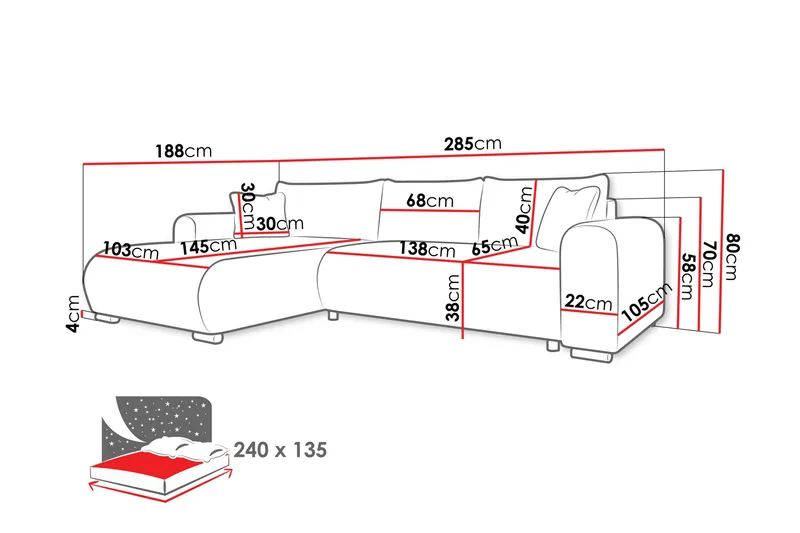 Handda Bäddsoffa med Divan 3-sits i Manchester - Marinblå - Products - Möbler - Soffa - Bäddsoffa - Bäddsoffa divan