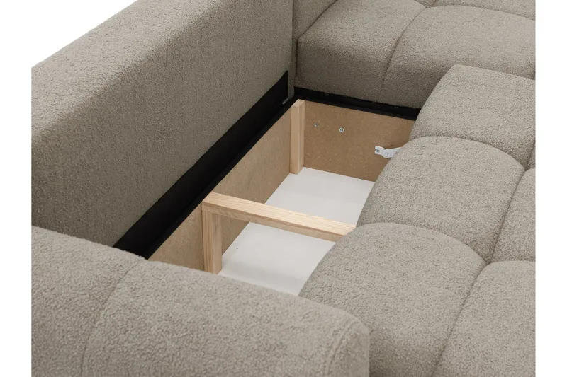 Handu Bäddsoffa med Divan 3-sits i Bouclé - Grå - Products - Möbler - Soffa - Bäddsoffa - Bäddsoffa divan