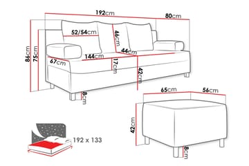 Kintore 2-sits Bäddsoffa Dark blue - Products - Möbler - Soffa - Bäddsoffa - Bäddsoffa längsbäddad