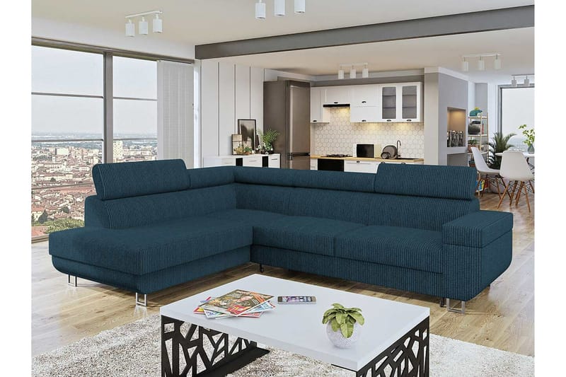 Kintore 3-sits Hörnbäddsoffa Dark blue - Products - Möbler - Soffa - Bäddsoffa - Hörnbäddsoffa