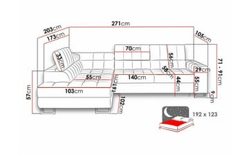 Kintore 3-sits Hörnbäddsoffa Dark Turquoise - Products - Möbler - Soffa - Bäddsoffa - Hörnbäddsoffa