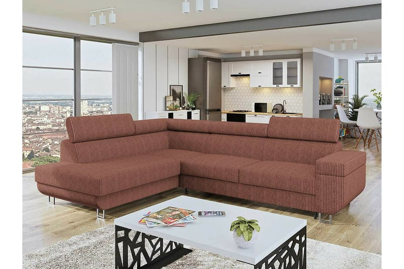 Kintore 3-sits Hörnbäddsoffa Light brown - Products - Möbler - Soffa - Bäddsoffa - Bäddsoffa längsbäddad