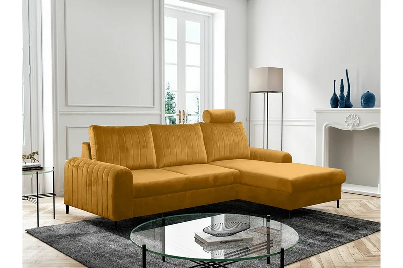 Kintore 3-sits Hörnbäddsoffa Yellow - Products - Möbler - Soffa - Bäddsoffa - Hörnbäddsoffa