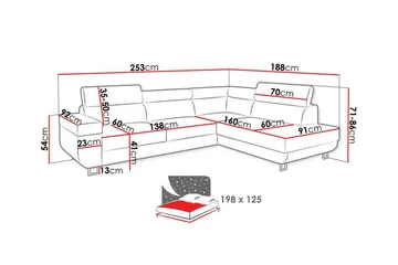 Kintore 3-sits Hörnbäddsoffa Yellow - Products - Möbler - Soffa - Bäddsoffa - Hörnbäddsoffa