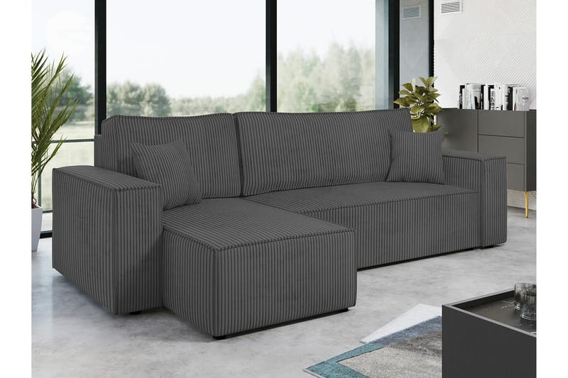Magston 3-sits Hörnbäddsoffa - Grå - Products - Möbler - Soffa - Bäddsoffa - Hörnbäddsoffa