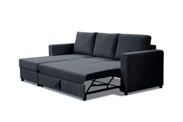 Paris Bäddsoffa 3-sits med Divan Vändbar - Mörkgrå - Products - Möbler - Soffa - Bäddsoffa - Bäddsoffa divan