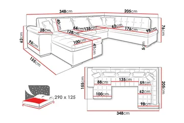 Sakri 5-sits Hörnbäddsoffa - Products - Möbler - Soffa - Bäddsoffa - Bäddsoffa divan