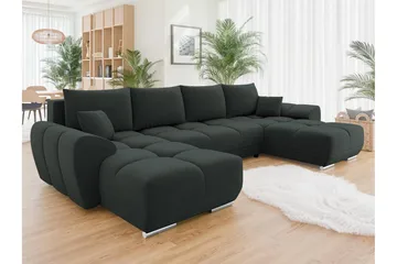 Simerly Bäddsoffa Dubbeldivan 4-sits - Svart - Products - Möbler - Soffa - Bäddsoffa - U bäddsoffa