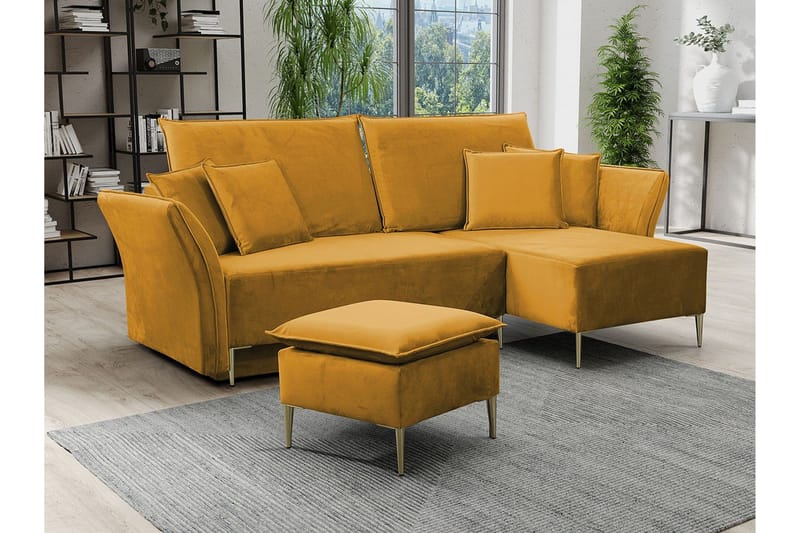 Staffin 3-sits Hörnbäddsoffa Dark yellow - Products - Möbler - Soffa - Bäddsoffa - Hörnbäddsoffa