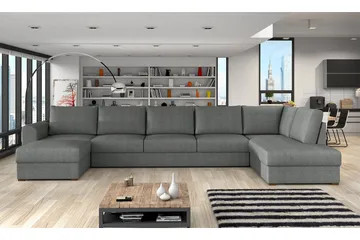 Wilma 6-sits Bäddsoffa - Grå - Products - Möbler - Soffa - Bäddsoffa - Bäddsoffa divan