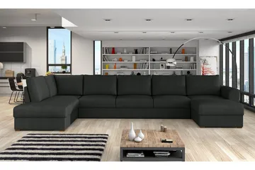 Wilma 6-sits Bäddsoffa - Svart - Products - Möbler - Soffa - Bäddsoffa - Bäddsoffa divan