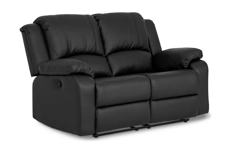 Norbo Liten Reclinersoffa 2-sits Konstläder - Fällbar soffa - Biosoffa - Svart / Mörk - Products - Möbler - Soffa - Biosoffa & reclinersoffa - 2 sits biosoffa & reclinersoffa