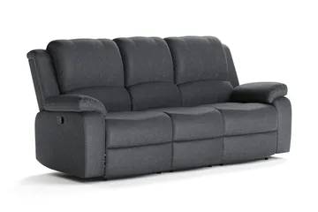 Norbo Reclinersoffa - Fällbar soffa 3-sits - Biosoffa i Tyg - Mörkgrå - Products - Möbler - Soffa - Biosoffa & reclinersoffa - 3 sits biosoffa & reclinersoffa