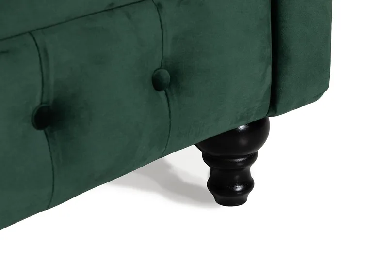 Chesterfield Lyx 3 sits Sammetssoffa - Djup soffa - Mörkgrön / Grön - Products - Möbler - Soffa - Chesterfield soffa
