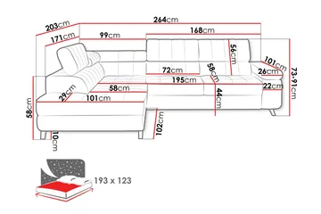 Amshyttan Soffa med Schäslong 3-sits - Grå - Products - Möbler - Soffa - Divansoffa & schäslongsoffa - 3 sits soffa med divan