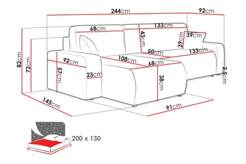 Barile Soffa med Divan 3-sits - Grå - Products - Möbler - Soffa - Divansoffa & schäslongsoffa - 3 sits soffa med divan