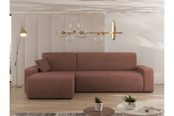 Barile Soffa med Divan 3-sits - Rosa - Products - Möbler - Soffa - Divansoffa & schäslongsoffa - 3 sits soffa med divan