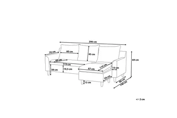Elvenes Divansoffa 206 cm - Beige - Products - Möbler - Soffa - Divansoffa & schäslongsoffa - 4 sits soffa med divan