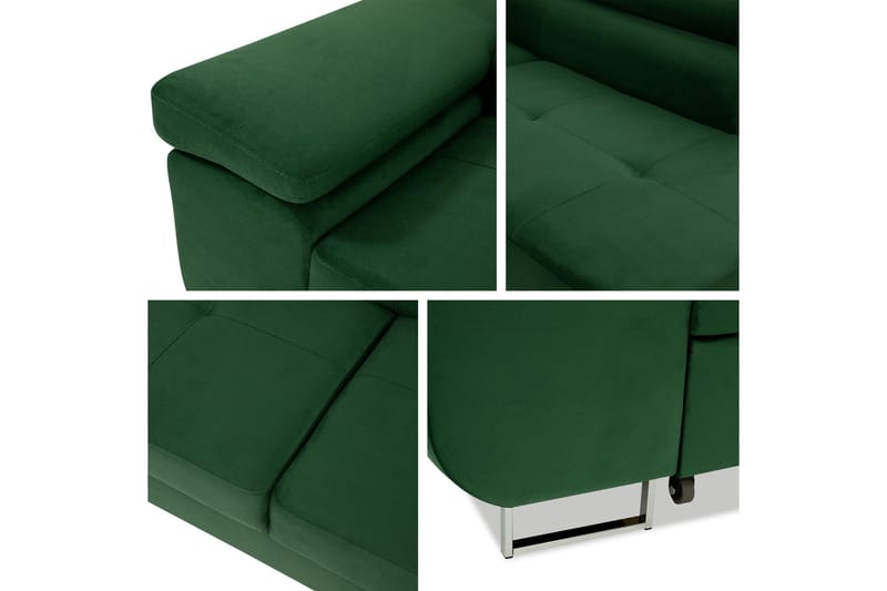 Gabina Soffa med Schäslong 3-sits - Grön - Products - Möbler - Soffa - Divansoffa & schäslongsoffa - 3 sits soffa med divan