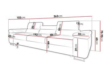 Gabina Soffa 3-sits - Vit/Grå - Products - Möbler - Soffa - Skinnsoffa